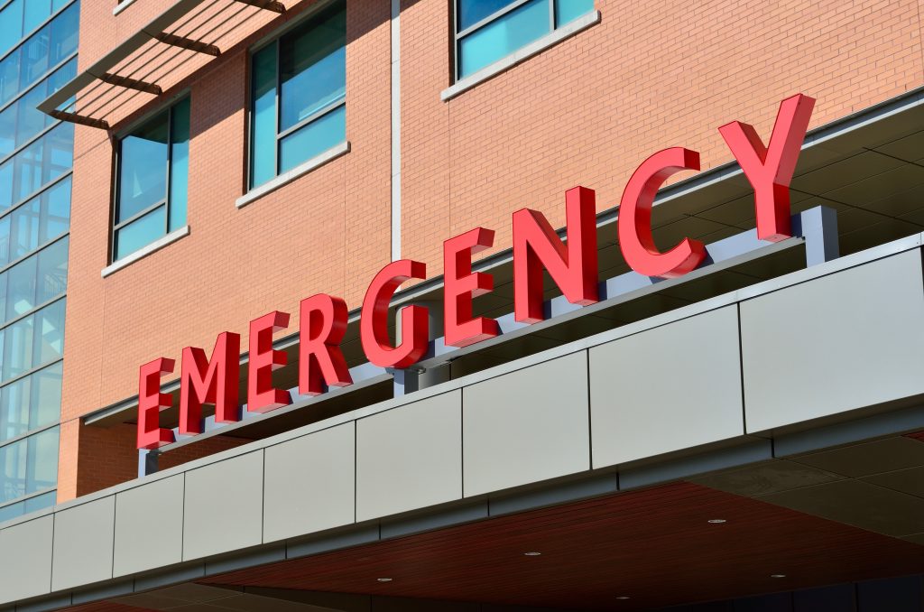 Emergency room sign, hospital, dangers associated with untreated sleep apnea