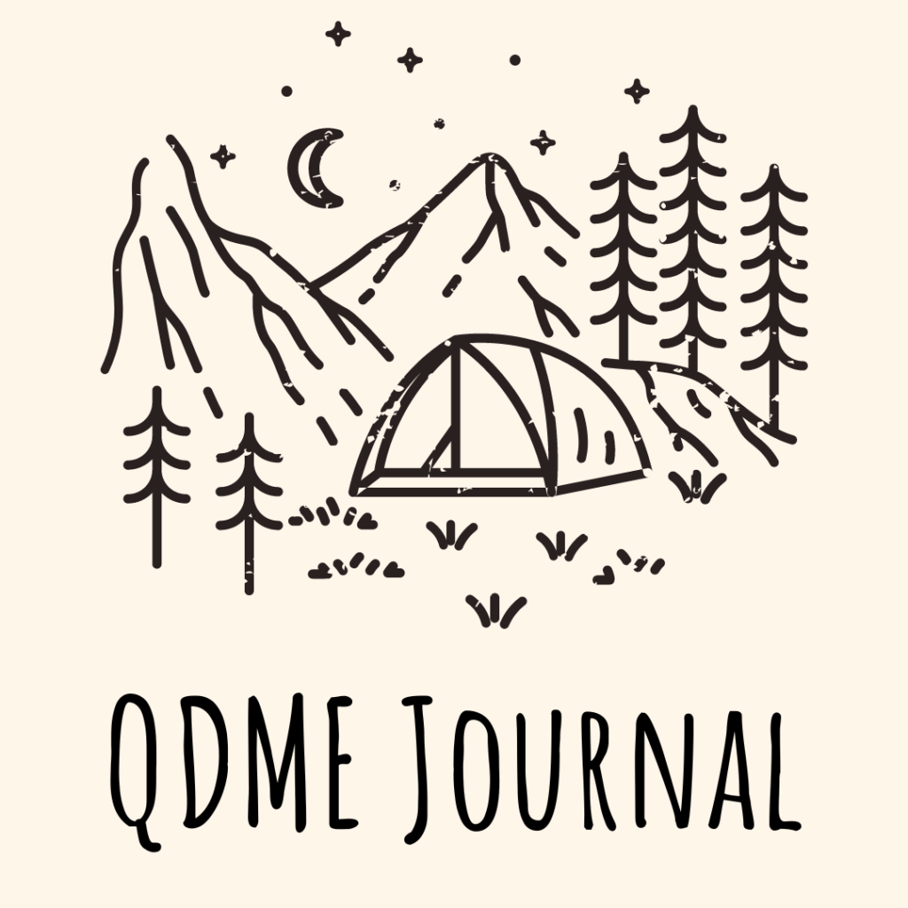QDME Journal image with a camping graphic in the background