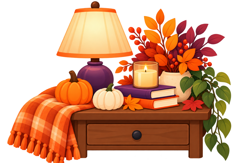 Cozy Autumn Nightstand Vignette
